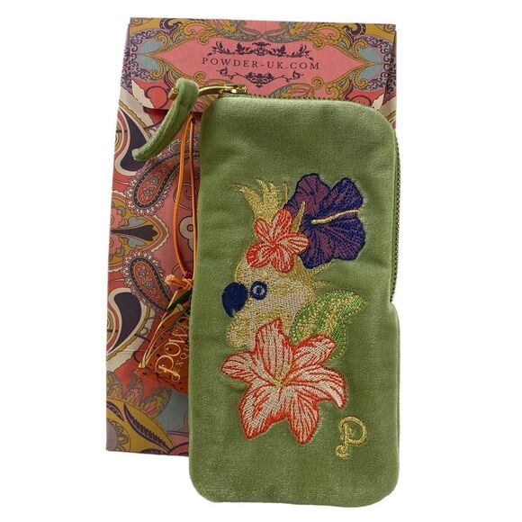 Velvet Cockatoo Sunglasses Pouch will have you feeling glam. Green - Picture 1 of 6